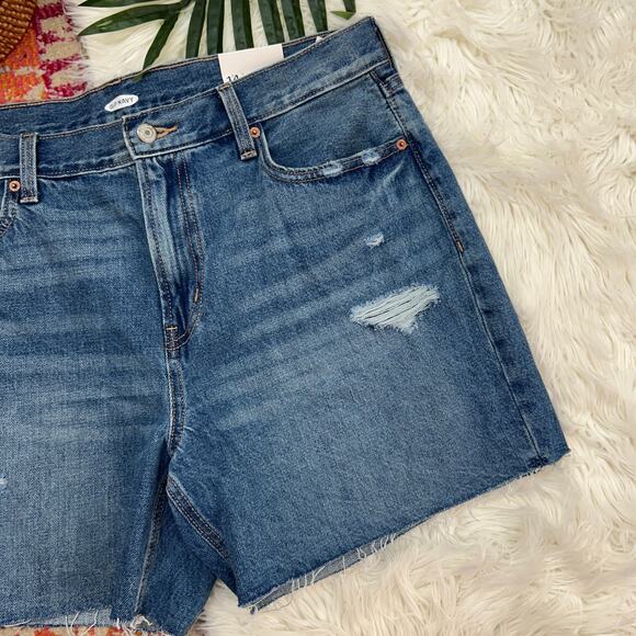 NEW Old Navy Blue Distressed Raw Edge Cut Off Denim Jean Shorts 14 - Picture 4 of 5
